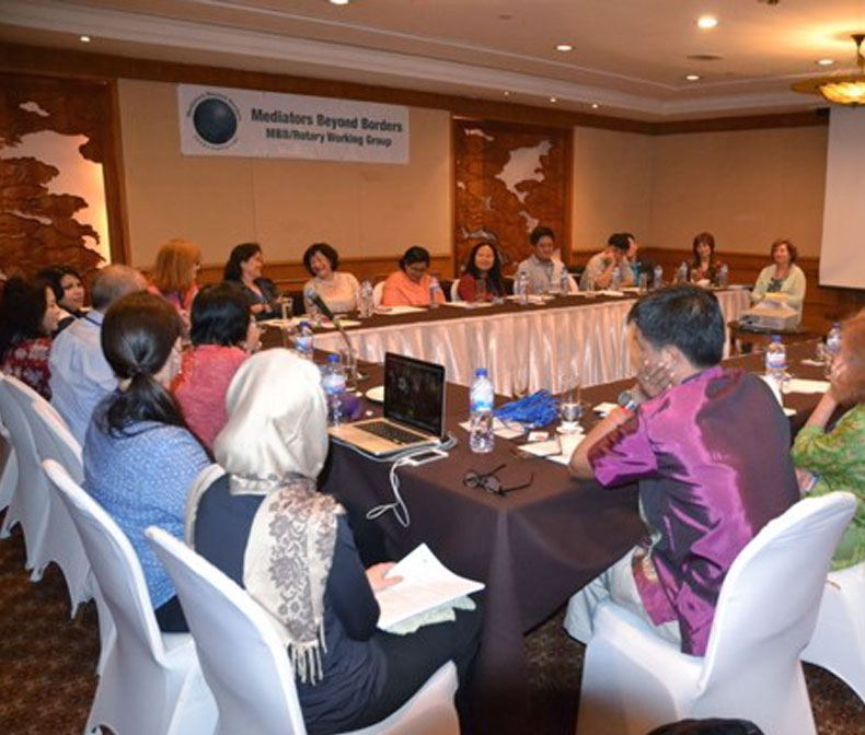 Women of various nationalities in a conference 