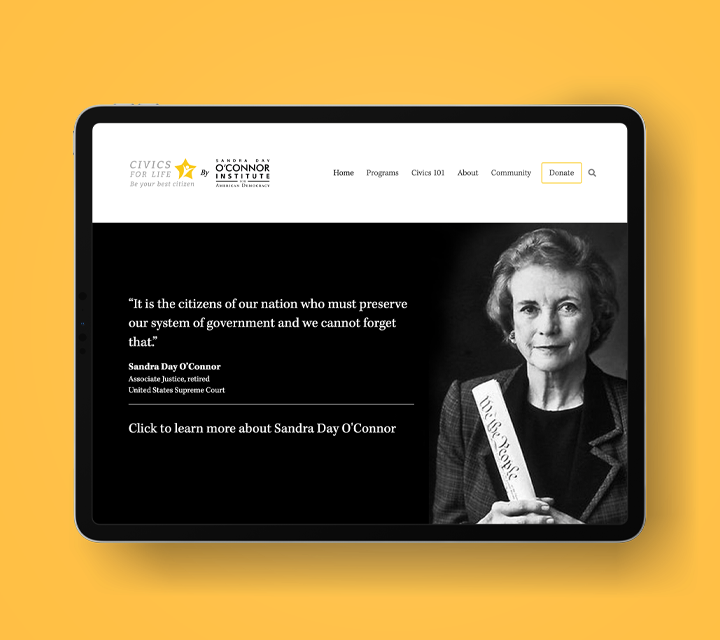 Sandra Day O’Connor Institute Launches Civics For Life Online Education Platform
